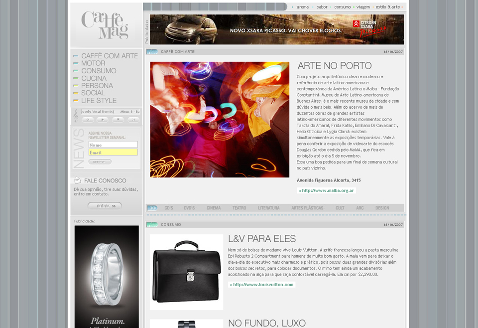 Print do projeto CaffèMag